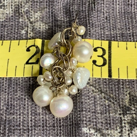 Sterling Silver and Pearl Drop Earrings - Picture 7 of 7
